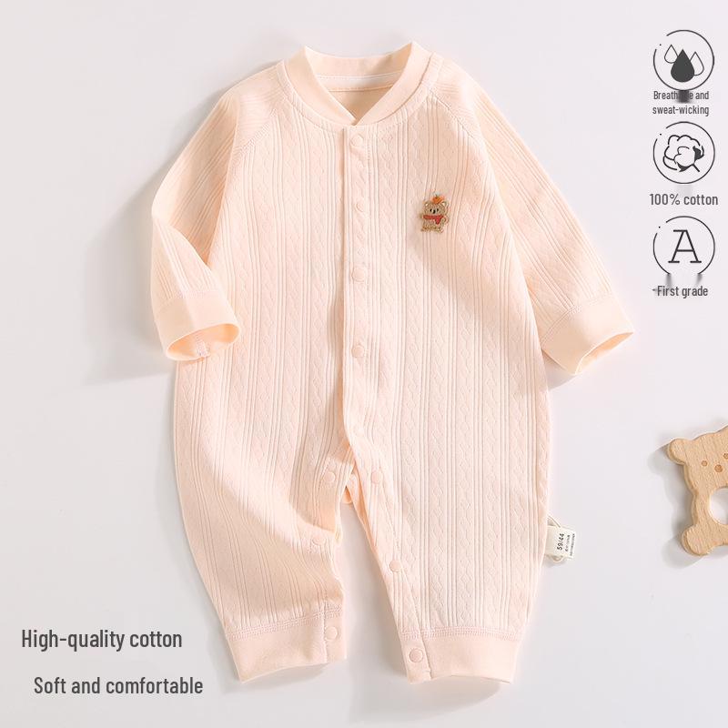 2025 New Pure Cotton Baby Jumpsuit for Spring, Autumn, and Winter - Newborn Toddler Inner Wear
