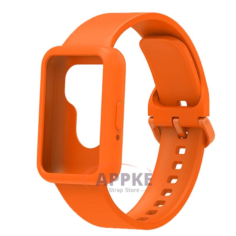 Чехол+Ремешок для Samsung Galaxy fit 3 Защитный Мягкий ТПУ Чехол+Браслет для Galaxy fit 3 Бампер Спортивный Ремешок Аксессуары для Часов