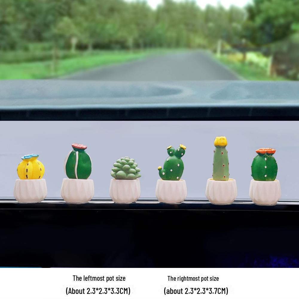 Мультяшные кактусы и животные украшения для автомобильных зеркал и приборной панели