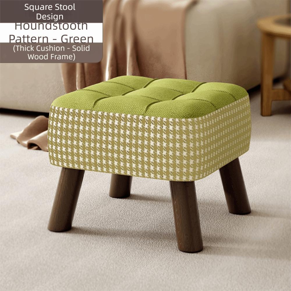 Soft Upholstered Seat Ottoman Compact Design Soft Pack Stool Shoe Changing Stool Living Room