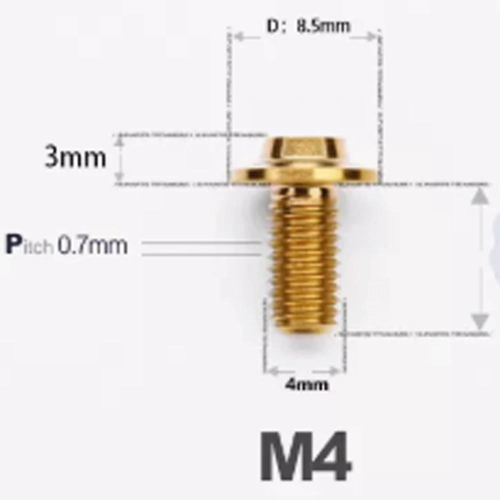 1 шт. Цветной титановый сплав GR5 M4 x 8 10 12 14 16 18 20 25 мм, болт-винт с фланцевой грибовидной головкой A3, Torx T20 для мотоцикла