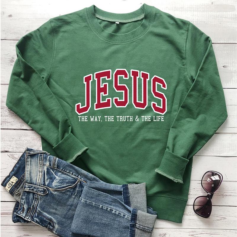 Цветной свитер «Иисус путь, истина, жизнь», христианские поты, вдохновляющие пуловеры, женские повседневные топы с библейскими стихами
