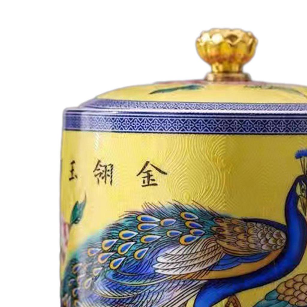 Керамическая банка для чая, бутылка для хранения, банка, глазурованный, ручная роспись, герметичный контейнер