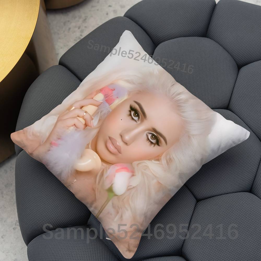 KKali Uchis Sincerely Square Cushion Pillow Case Sofa BedroomLiving Room Backrest Multiple Sizes Washable Covers