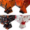 Orange Black Horror Ghost Table Cover Happy Halloween Tablecloth for Trick or Treat Theme Home Decoration Party Suppiles