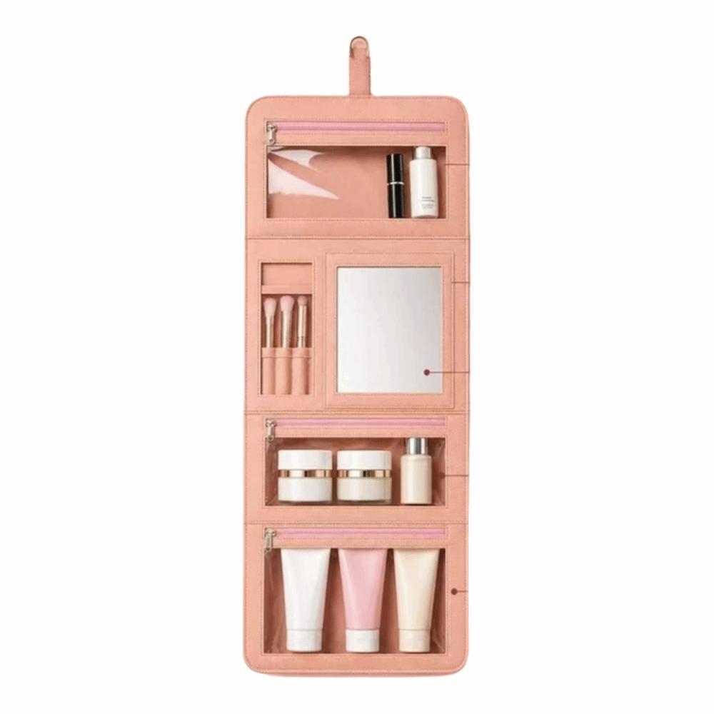Large Capacity Hanging Travel Toiletry Organizer with Mirror Cosmetics Bag  Women