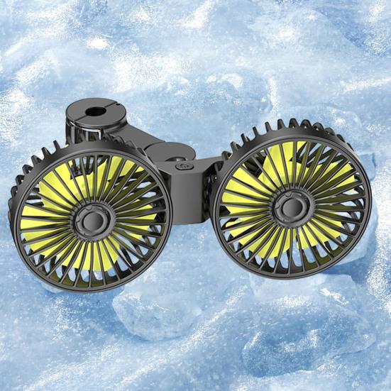 Автомобильный вентилятор охлаждения с вращающейся на 360 градусов двойной головкой, регулируемой скоростью, малошумный вентилятор для заднего сиденья, кондиционер, автозапчасти