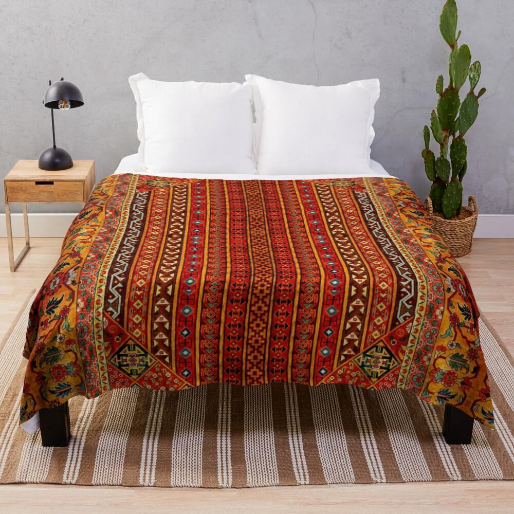 Saffron Lines Throw Blanket