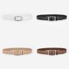 Minimalist Leather Belt For Women And Men With Alloy Buckle For Casual And Office Wear