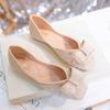 Стразы с бантом Женская обувь Квадратный носок Слипоны Женские балетки Весенний тренд Высокое качество Модная Элегантная обувь для платья