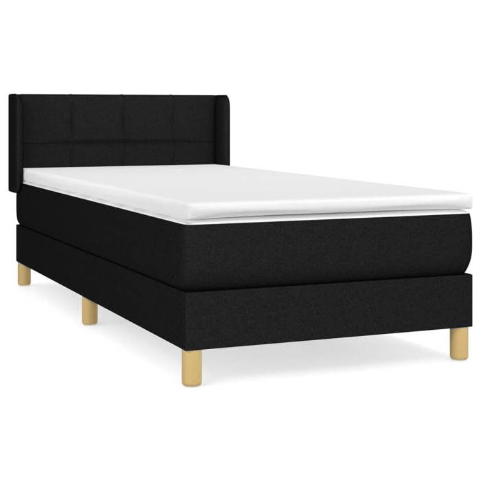 Maison Exclusive - Sommier à lattes de lit avec matelas Noir 100x200 cm Tissu
