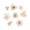 10PCS Pearl Flower Rhinestone Buttons Sparkling Crystal Hairpins Decoration Clothes Sewing Accessories