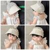Белая кружевная шапочка для младенца, шляпка от солнца для девочки-принцессы, кружевная шапочка для младенца, чепчик