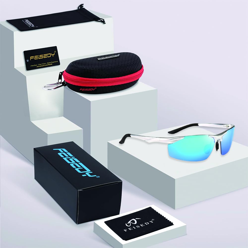 Фотохромные солнцезащитные очки для УФ-спорта, поляризованные, легкие, УФ-комфортные B1221 [FEISEDY] Мужские, Защита, Солнцезащитные очки, Очки, Вождение, Гольф,
