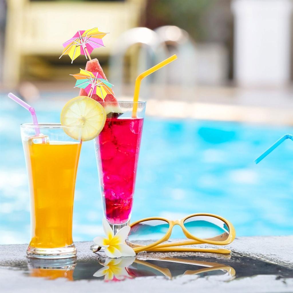 144 шт. восьмиугольный бумажный зонт для коктейля, тропическое дерево, бумажный зонт для напитков