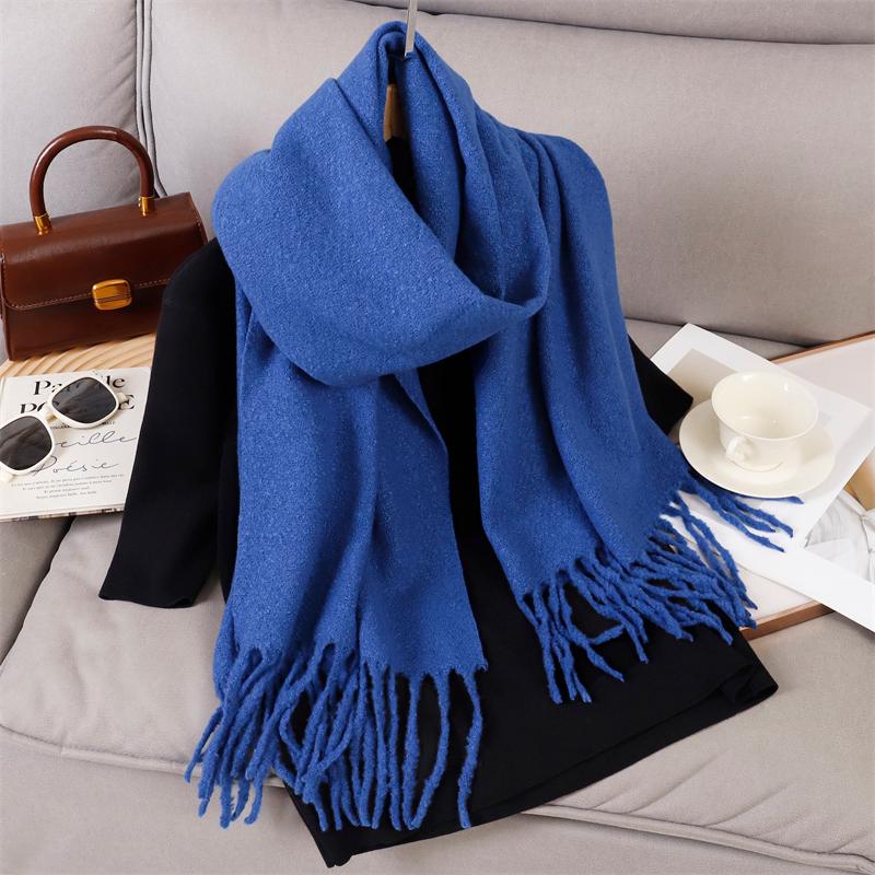 New Winter Scarf For Women Long Warm Cashmere Scarves Hijab Solid Lady Shawl Wrap Female Pashmina Bandana Head Scarfs