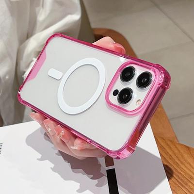 Роскошный магнитный беспроводной зарядный чехол Magsafe для iPhone 11 12 13 14 15 16 Pro Max Plus, прозрачный противоударный бампер