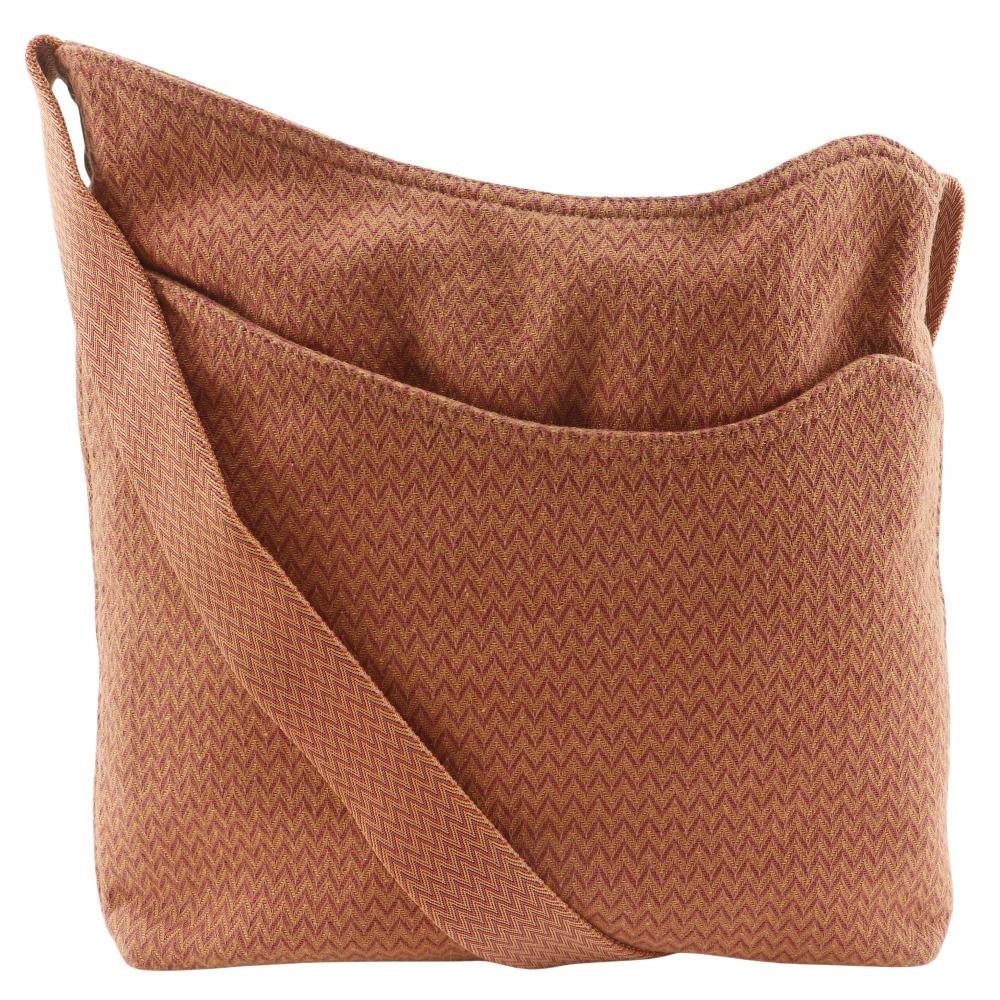HERMES Sac des Pansages Shoulder Bag Orange canvas unisex Used