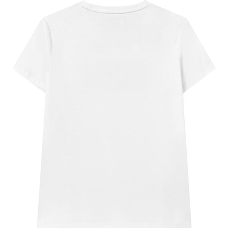 Fila Футболка женская однотонная с принтом логотипа, с круглым вырезом и короткими рукавами, белая F51W222101FWT