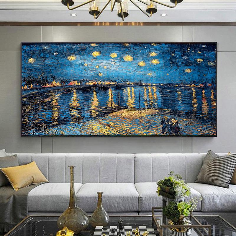 Van Gogh Oil Painting "star Night", Canvas, Posters and Prints, Famous Art Photos of Impressionists for the Modern Decor of the Living Room