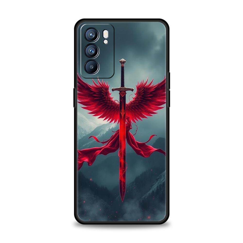 Креативный чехол для телефона с узором "Меч" для Oppo A17 A31 A54 A57 A78 A79 A98 Find X5 X6 Reno 6 7 8 10 11 12 13 F Pro 5G Мягкий ТПУ