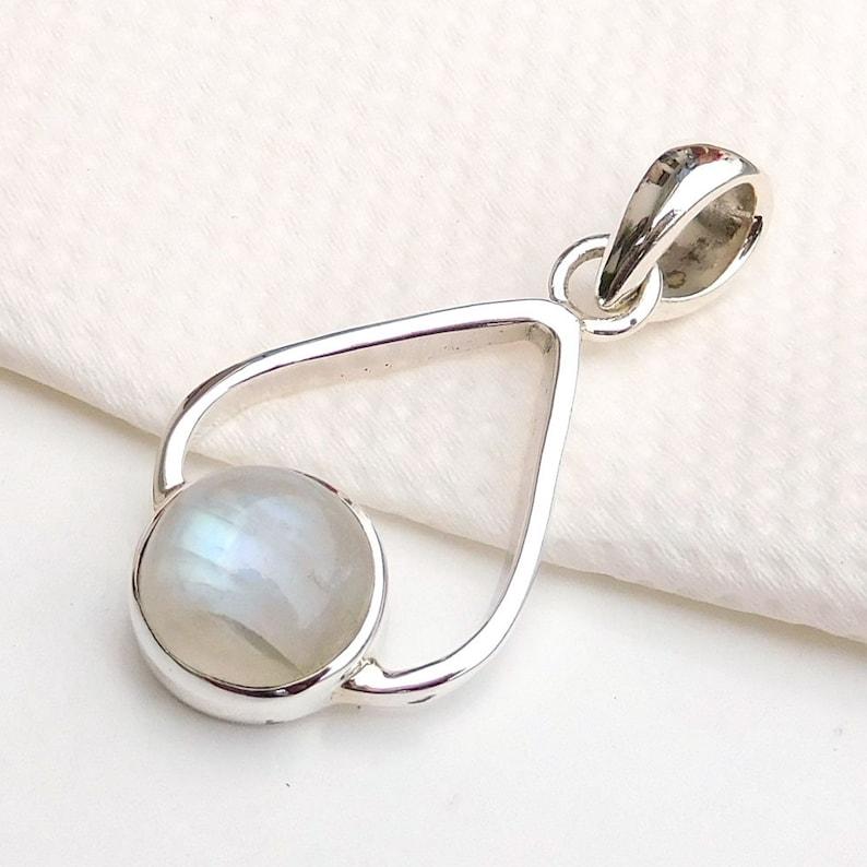 Подвеска из лунного камня, подвеска из цельного серебра 925 пробы, дизайнерская подвеска, подвеска Рейки, уникальные подарки