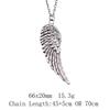 Valentine's Day Vintage Necklace Angel Wings 45cm Or 70cm Long Chain Necklace Women's Bags Choker Necklace