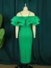 AOMEI Women Party Dress Ruffles Bodycon Sheath Spaghetti Strap Birthday Cold Shoulder Even Dresses