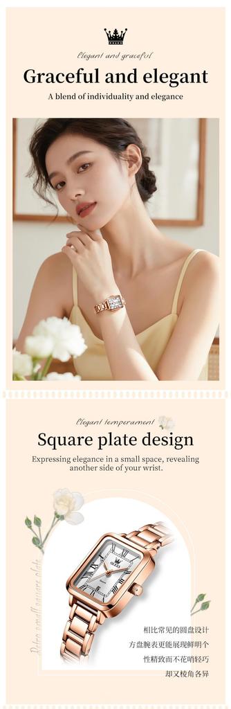OLEVS Quartz Simple and Rose Gold and Perfect Gift for Women Women's Watch, Elegant, Luminous, White,