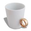 Mug with Handle In the Shape of a Ring Mug White Silver Ring