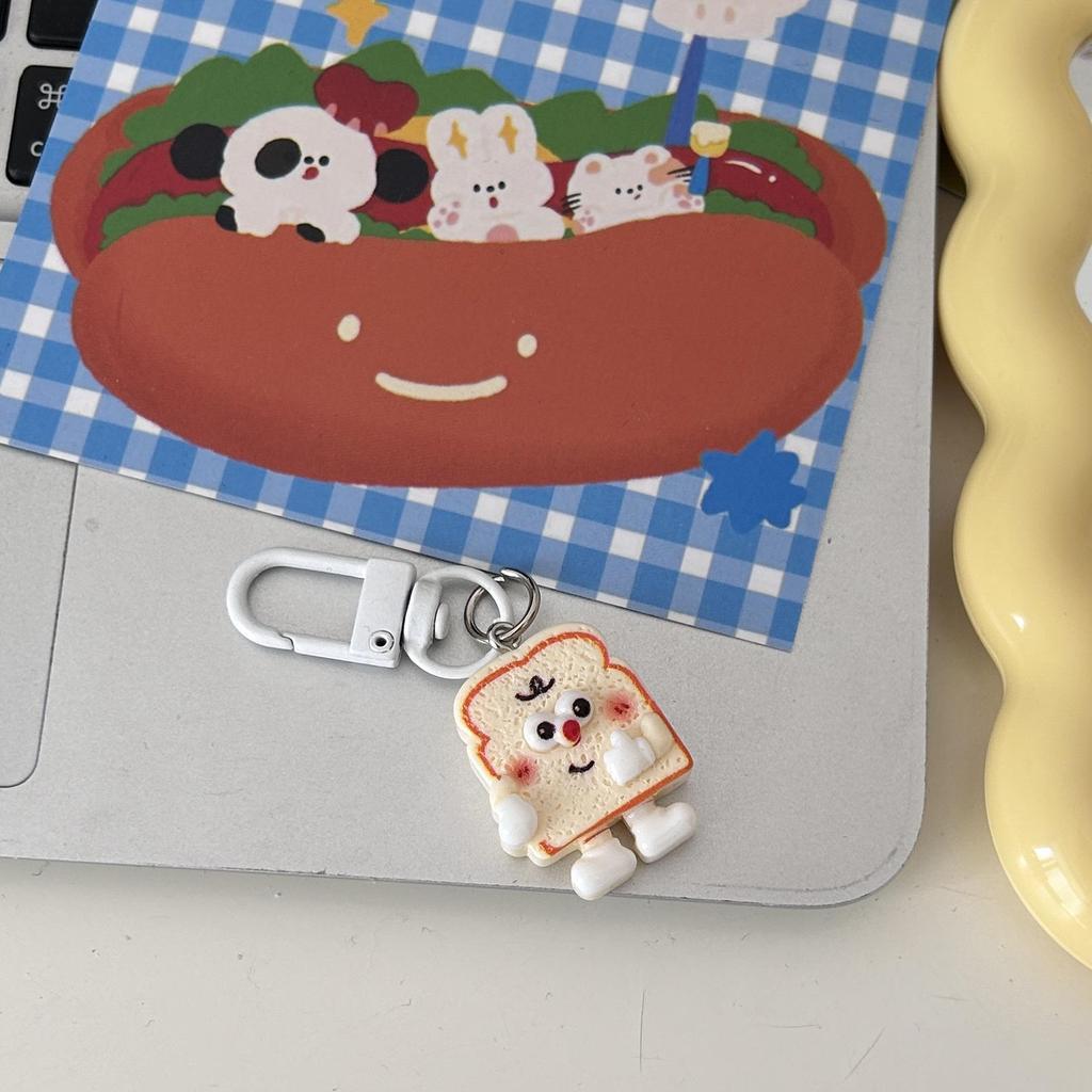 Белый брелок для ключей G72 Button Hands and Feet Cookie Keychain - милый аксессуар в форме сырного печенья