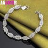 925 Sterling Silver Hollow Bead Ball Bracelet Jewelry