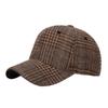 Classic Plaid Print Baseball Cap Unisex Plaid Outdoor Casual Cap Autumn Winter Adjustable Peaked Cap