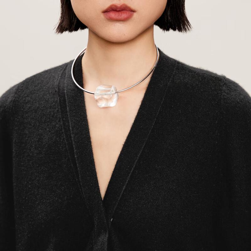 LESS 2024 Autumn Short V-neck Cashmere Cardigan