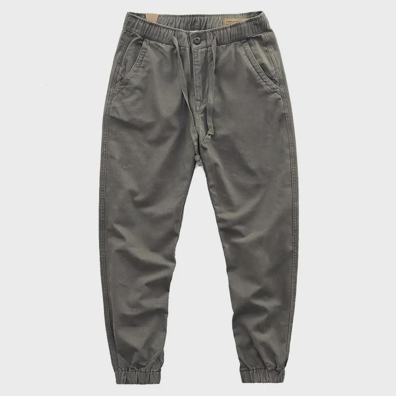 Японский ретро повседневный мужской комбинезон на завязках - свободные прямые брюки Nine-Point