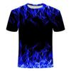 Colorful Flame Cool T-Shirts 3D Print Men Women Round Neck Short Sleeve T Shirt Oversized Harajuku Y2k Tops Tees Kids Clothing