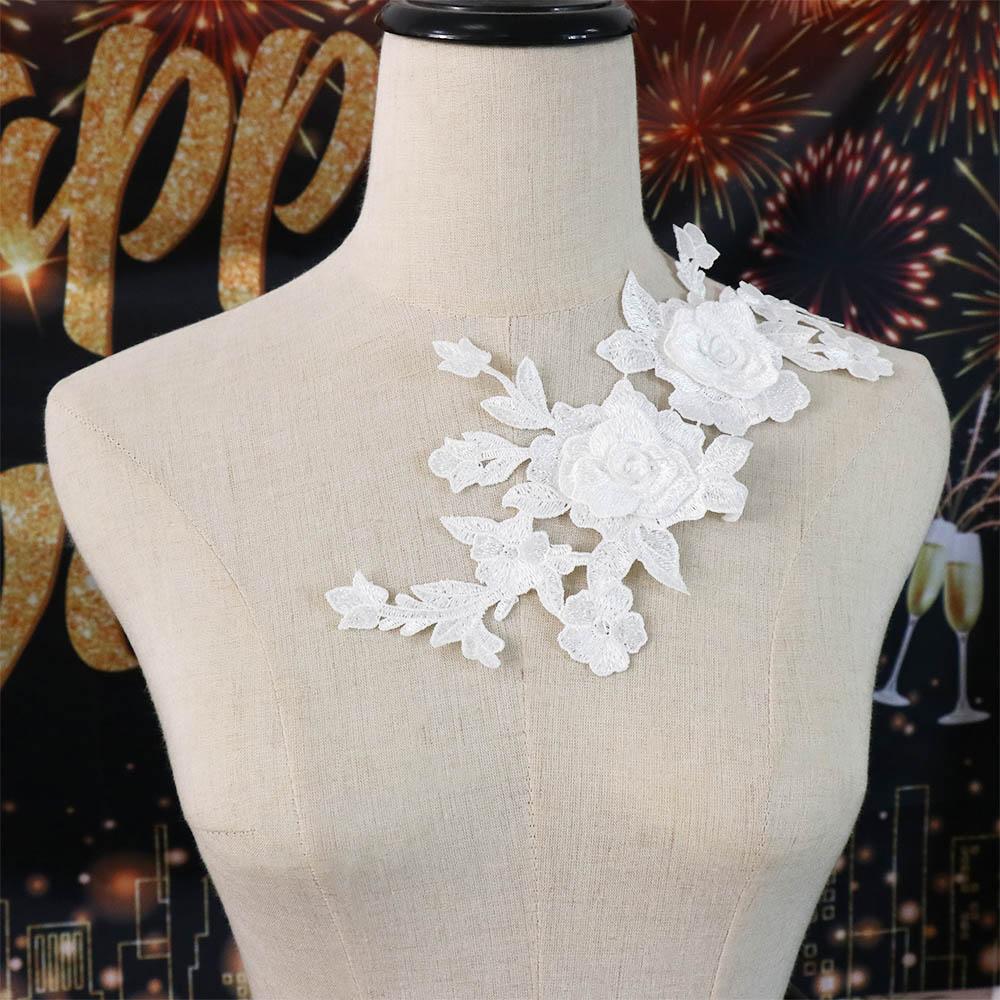 Кружевная ткань Цветочная аппликация Ручная работа Аппликация на ткани Аксессуар для одежды Тканевая нашивка Швейное дело