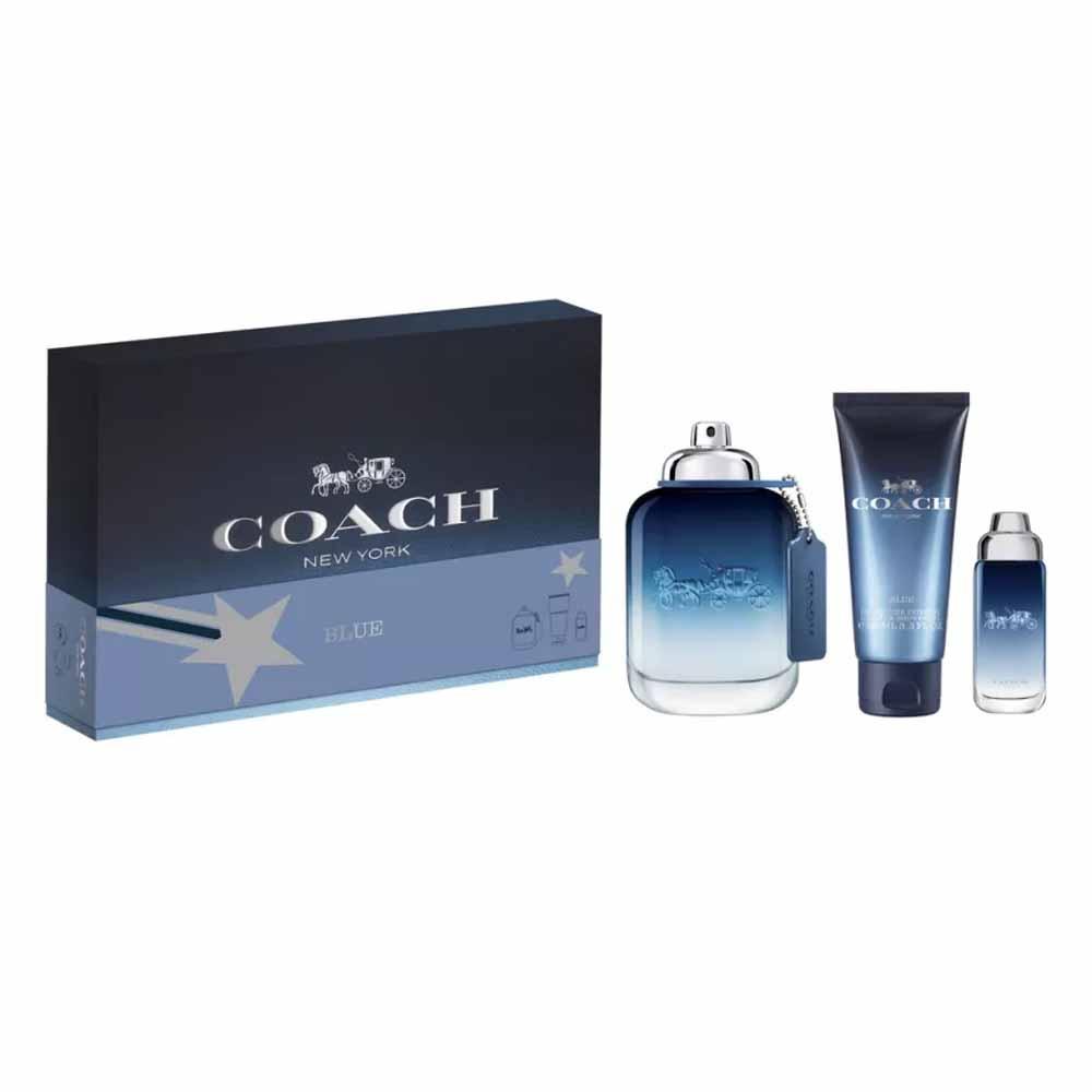 Coach Blue perfume set eau de toilette 100ml + 15ml + shower gel 100ml Blue