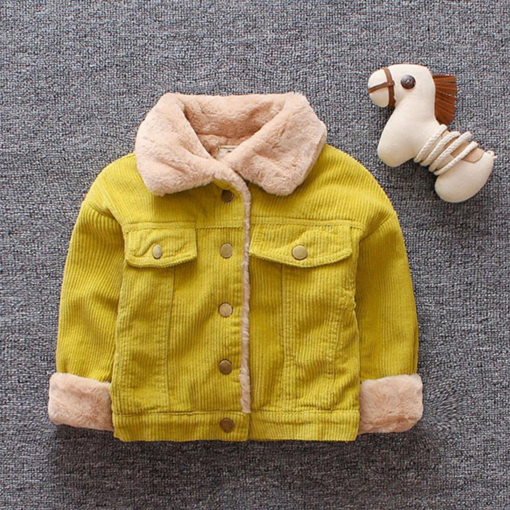 Corduroy Lapel Jacket Warm Cotton Coats Kids Boy Jacket Coat Outerwear Corduroy Coat for Boys Girls