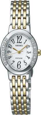 SEIKO EXCELINE Солнечные Super Clear Изогнутое Сапфировое [SEIKO] Часы, Покрытие, Стекло, Алмаз, SWCQ051, Женские