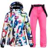 Women's Ski Suit Waterproof Windproof Thermal Snowboard Ski Jacket Pants Outdoor Sports Set