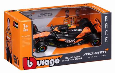 BURAGO Масштабная модель McLaren F1 Team MCL38 Норрис Готовое изделие BUR38214N 1/43 (2024) №4 л. (Оконная рама)
