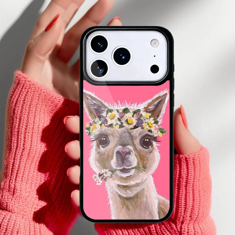 Чехол для телефона с узором из лам и альпак для iPhone 17 16 15 14 13 Pro Max Задняя крышка для 12 11 Pro Coque