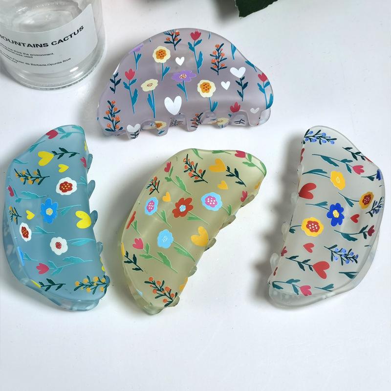 Модная заколка для волос с цветком, корейские темпераментные заколки для волос для женщин, красочная большая заколка для волос в форме акулы, женские аксессуары для волос