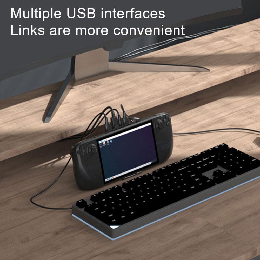 Steam Deck Docking Station Base Stand Hub Transform Dock, USB RJ45 Ally ROG Steam Console Oled I0H0