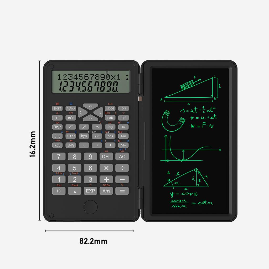 Scientific Calculator with Erasable Writing Board 240 Functions 2 Line LCD Display Foldable