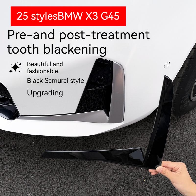 Подходит для BMW X3G45 2025 Углеволокно и черный Автомобильный Передний Бампер после Губы Сплиттер Спойлер Канард Крышка Накладка Декоративные Аксессуары