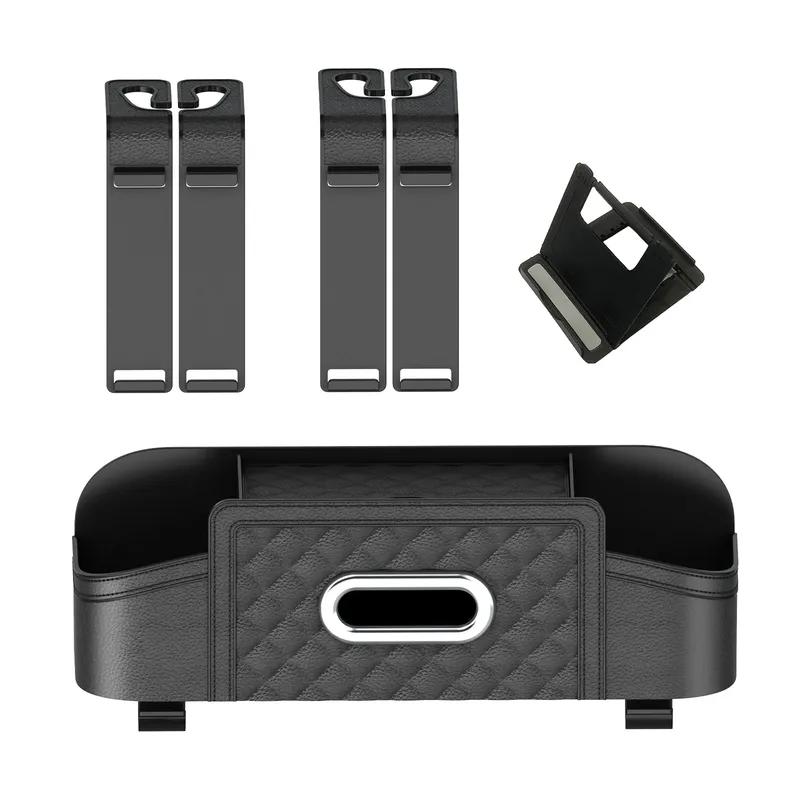 High quality Car Backseat Organizer Storage Box with Hook Auto Interior Decoration Drink Cup Tissue Holder Travel Accessories