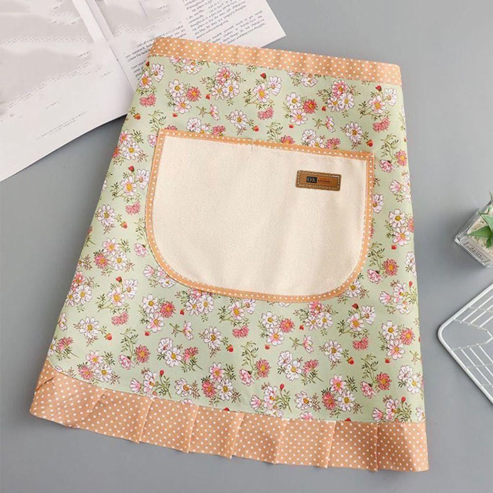 Flower Half-length Apron Canvas Cooking Half-waist Apron Fashion Work Clothes Cooking