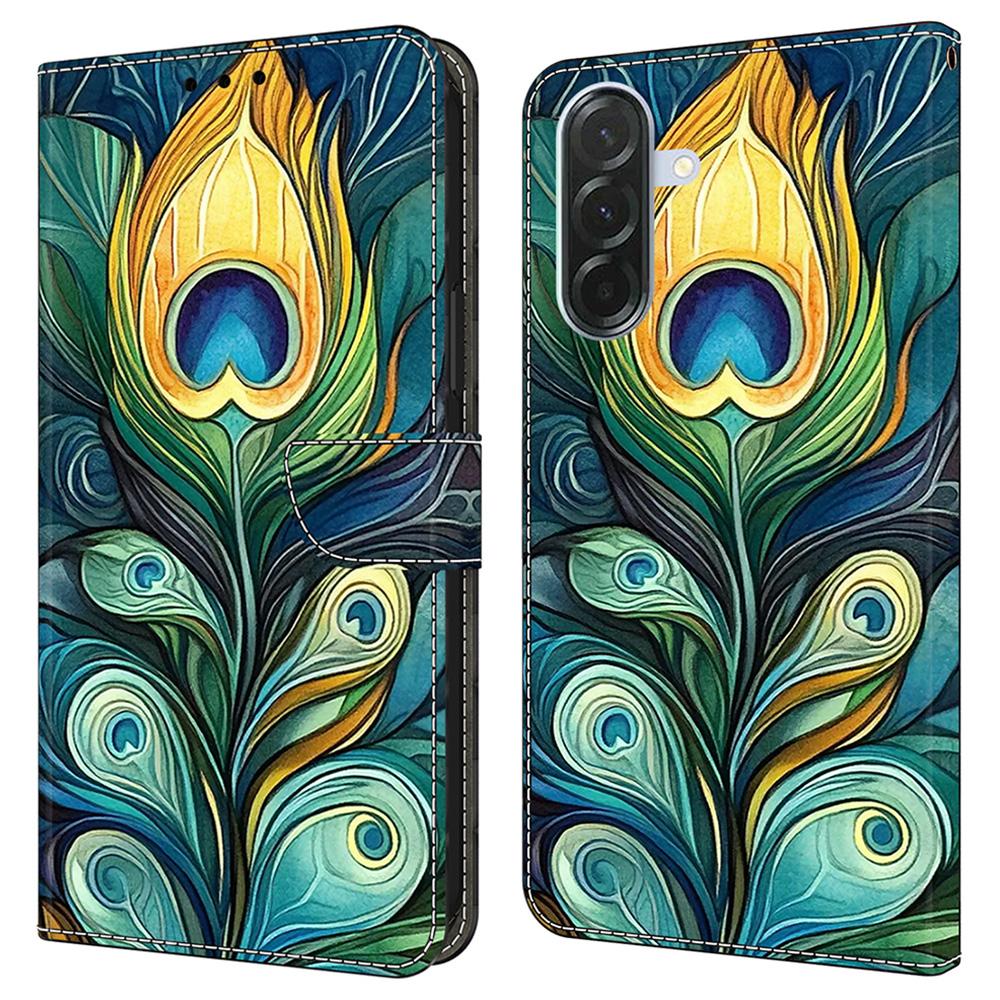 Для Samsung Galaxy A36 5G Кожаный чехол С принтом Узор Кошелек Подставка Флип-чехол для телефона